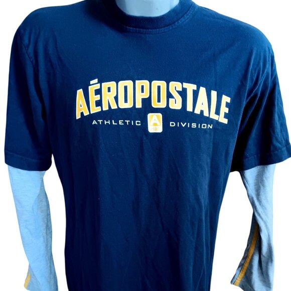 Vintage Small T-shirt Aeropostale Long Sleeve Layered Y2K Athletic Division - Picture 1 of 5